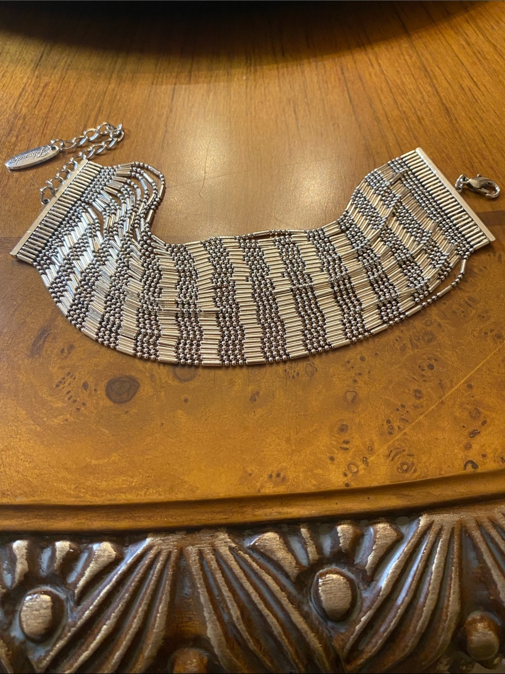 Plunder Silver-Tone Beaded Multi-Row Bracelet